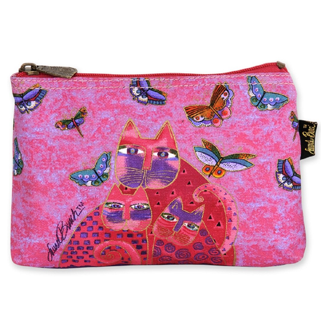 Laurel Burch Feline Minis Cosmetic Bag (Fuchsia/Red D)
