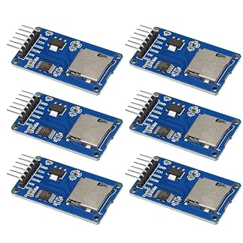 6PCS Micro SD Card Module Mini TF Card Adapter with Memory Storage Breakout Board SPI Interface Driver TF Card Adapter