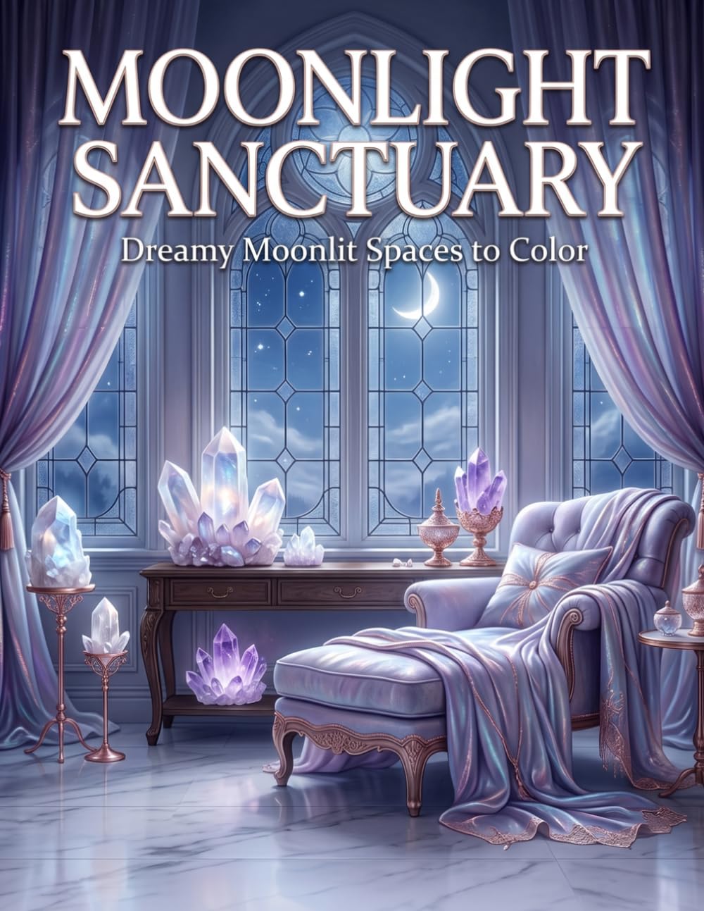 Moonlight Sanctuary: 35 Dreamy Moonlit Spaces to Color: 70 Pages of Calm, Intuition & Nighttime Peace | Book 4 of 10 (Healing Sanctuary Collection)