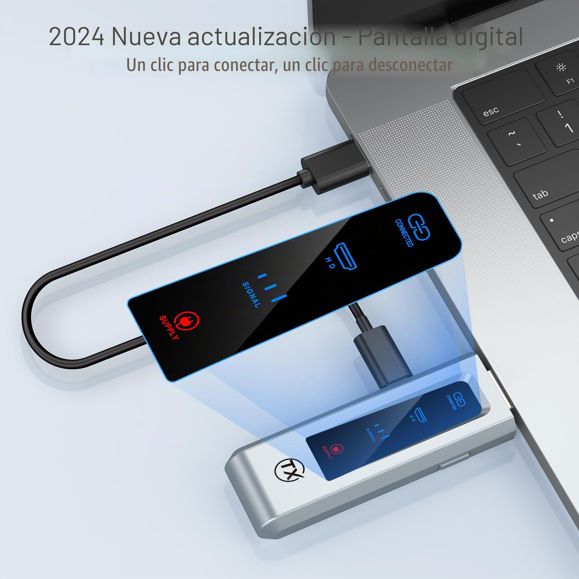 Transmisor y receptor HDMI inalámbrico, conexión estable de 30 m, 2,4 G/5G HDMI inalámbrico portátil con pantalla LED, plug & play para streaming de vídeo, archivo de audio de, ordenador portátil, PC
