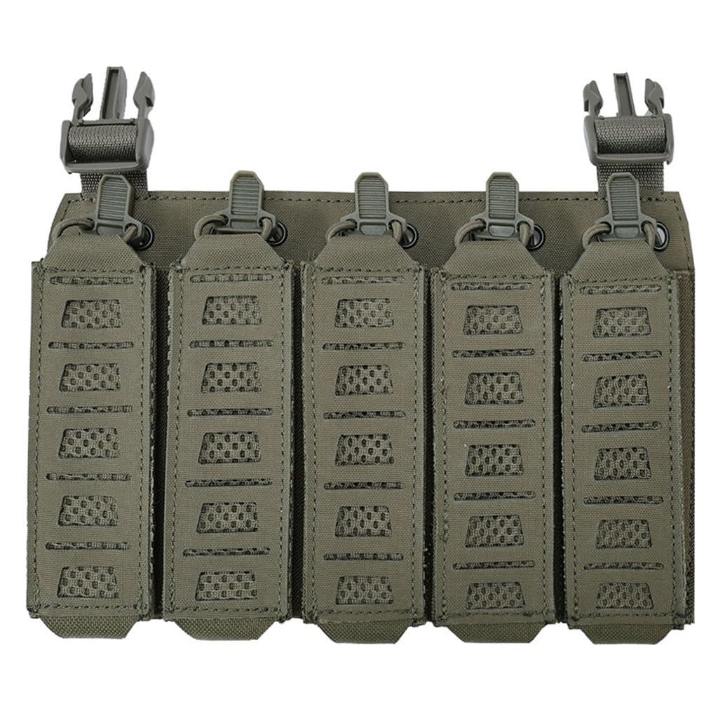 WLXW Tactical MP5 MP7 Magazine Pouch With Hook Backing＆Elastic Retention Straps For Airsoft Hunting Vest Chest Rig Accessories(RG)