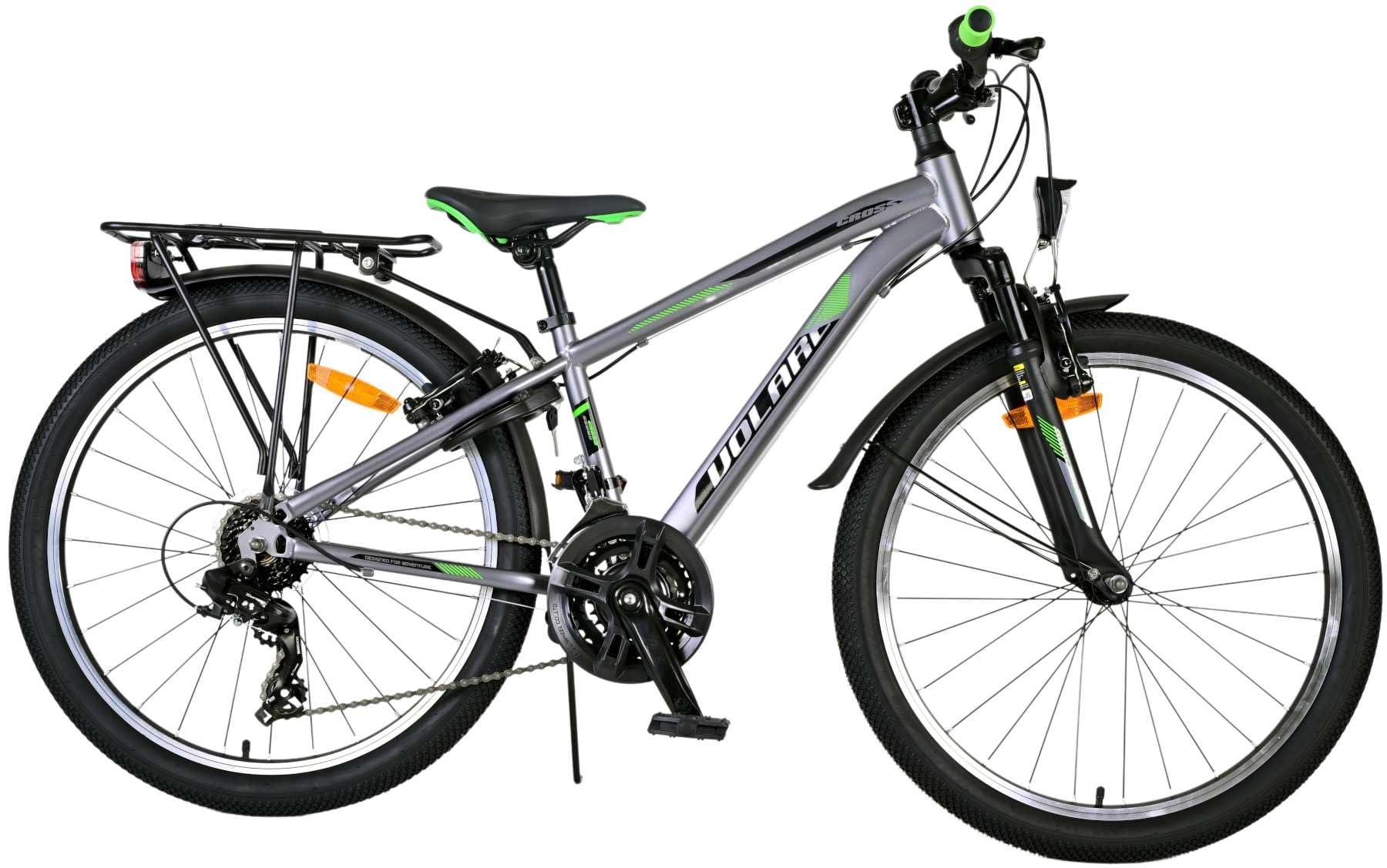Volare Cross Kinderfahrrad - Jungen - 24 Zoll - Grau - 18-Gang - Zweihandbremsen