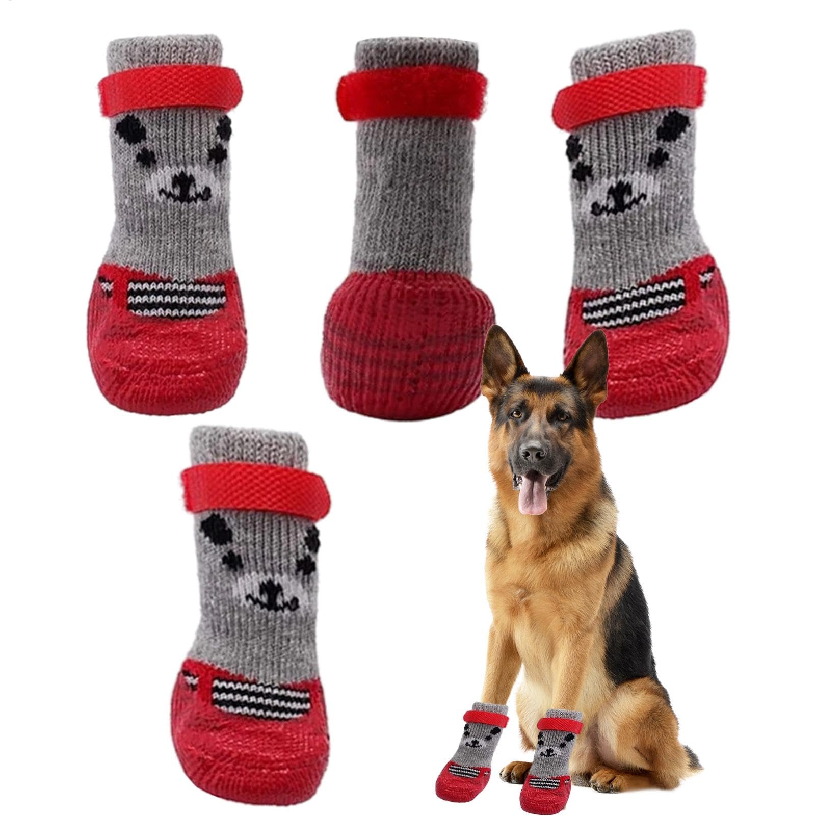 Dog Paw Protector - Winter Waterproof Anti Slip Puppy Shoes,Dog Adjustable Strap Shoe Cover, Breathable Dog Booties Pet Supplies for Large Medium Small Dogs