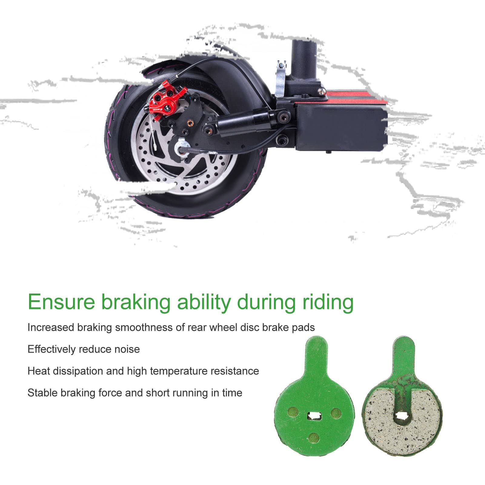 Haosie Disc Brake Pads, 5 Pair Disc Brake Rear Metal Brake Pad for Electric Scooters and Bicycles, #211, #211 - Image 3