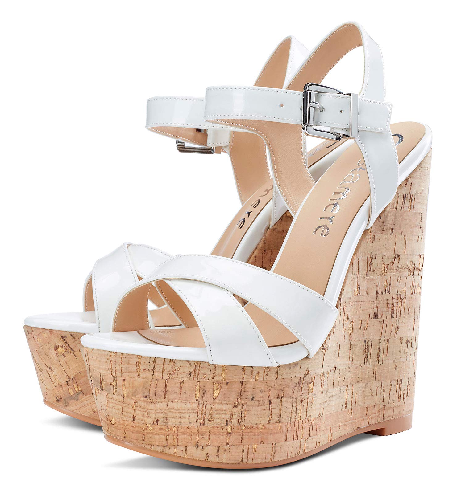 Castamere Zapatos de Tacón Plataforma Mujer Sandalias con Cuña Moda Punta Abierta Wedge High Heels Zapatos