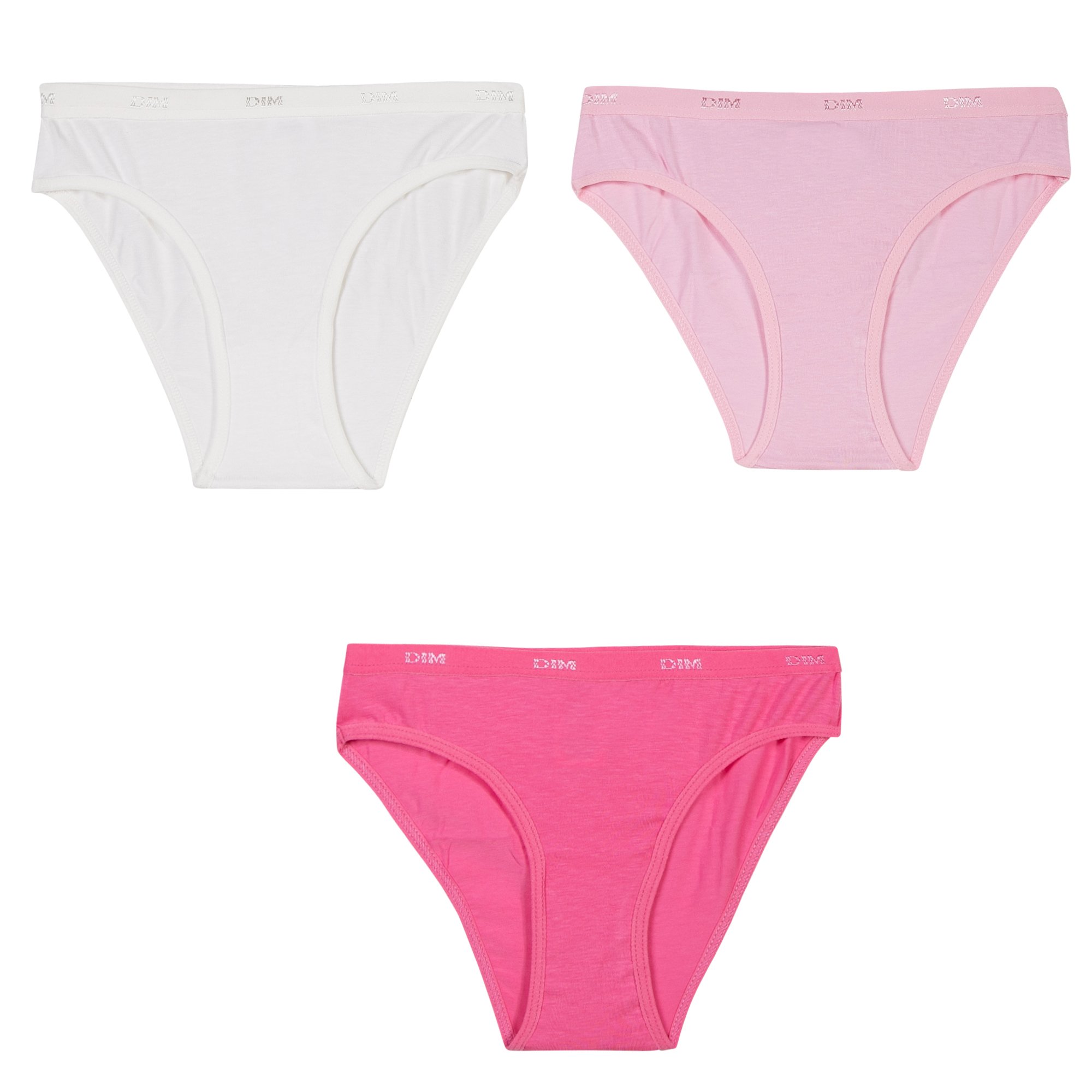 Dim Culotte Fille Les Pockets Coton Ecodim Doux et Confortable x3