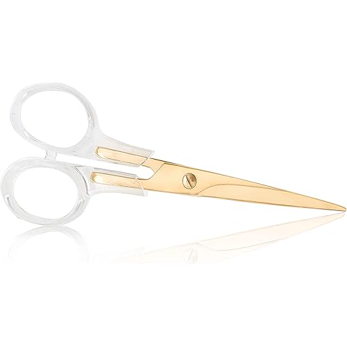 SIRMEDAL Stylish Acrylic Gold Stainless Steel Premium Multipurpose Scissors for Office Home School Art Craft (6.5 Inch)