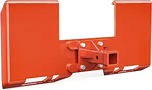 YITAMOTOR 3/8" Skid Steer Mount Plate with 2" Removable Trailer Hitch Receiver, Skid Steer Plate Attachment, Quick Attach Plate Skid for Loader Tractor