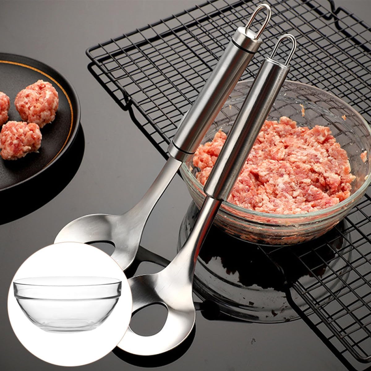 2 Pieces 8-inch Glass Mixing Bowls for Food Prep and Serving, Large Kitchen Salad Prep Bowls for Cooking and Meal Preparation