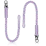 Frienda 2 Set Heavy Duty Paracord Lanyard Necklace Whistles Strap Braided 550 Keychain Lanyard for Outdoor Activities (Blue, Red, Purple)
