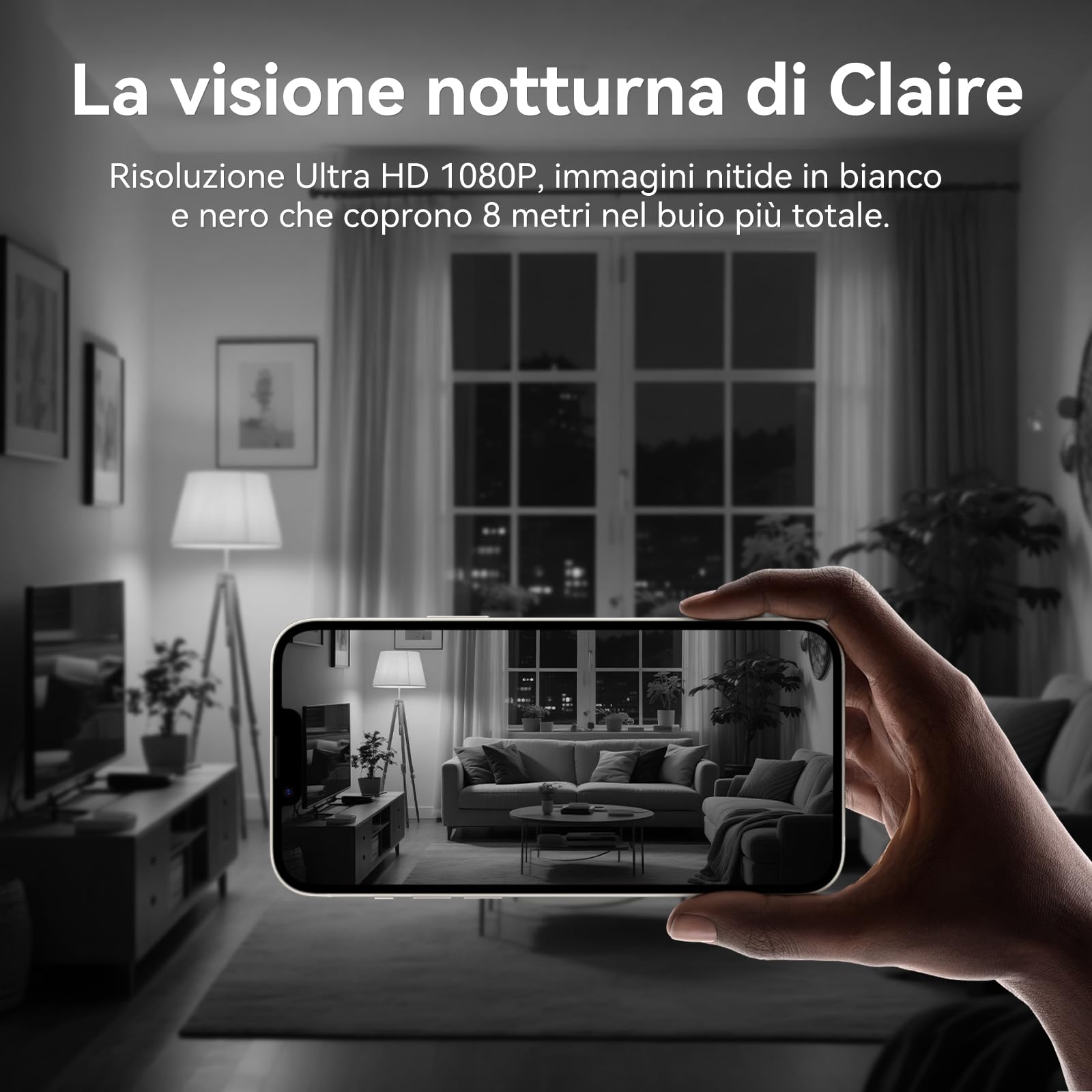 Telecamera Spia 4K, Telecamera Nascosta Spia con Sveglia， Angolo 150°, Rilevamento Movimento, Visione Notturna- Mini telecamera di sicurezza domestica con sveglia integrata