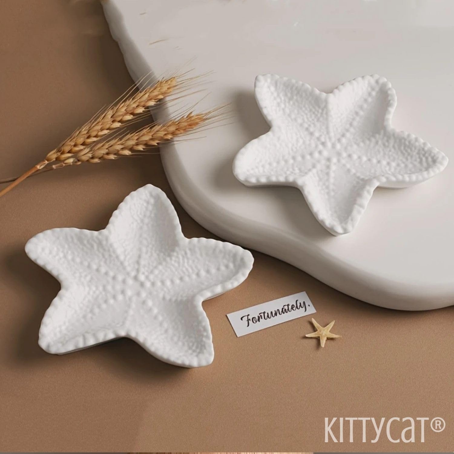 Kitty Cat® Starfish-Shaped Trinket Tray – Coastal Jewelry Dish for Rings, Earrings Small Accessories | Elegant Display & Photography Prop Multi-Functional Candle Holder Home Décor (13x13cm) (Starfish) — Amazon image 2