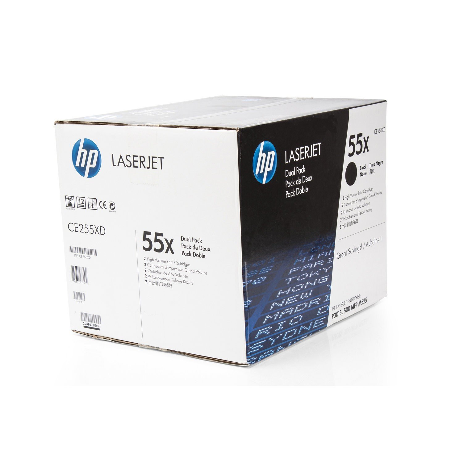 HP 55X CE255X Cartuccia Toner Originale, Elevata Capacità, Compatibile