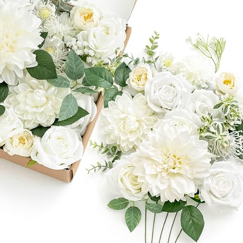 Ling's moment - Juego de flores artificiales para manualidades, ramos de matrimonio, centros de mesa, arreglos de novia, fiestas y decoración del