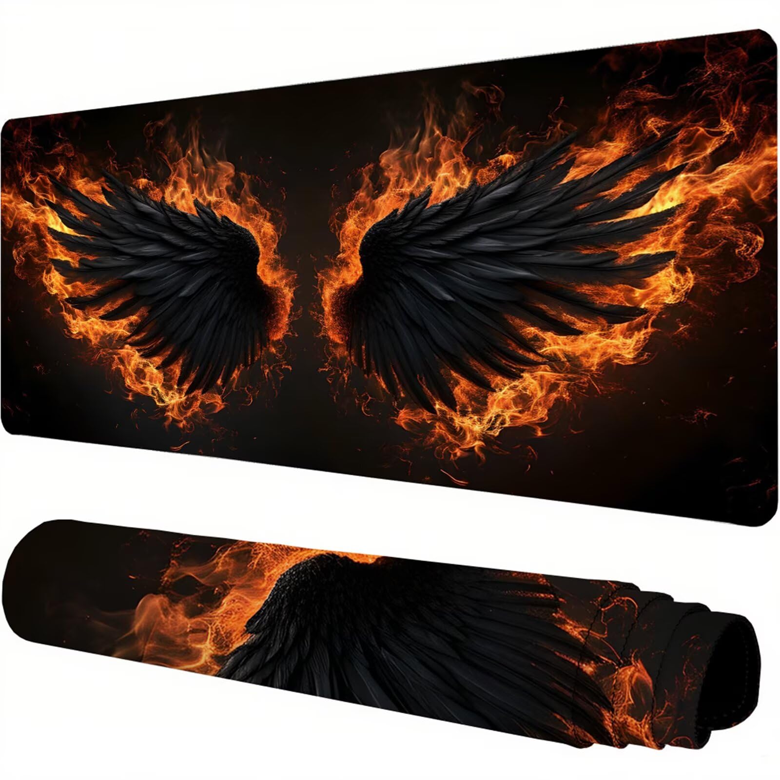 Czarna podkładka pod mysz XXL 1400 x 600 x 3 mm skrzydło pod rękę biurko akcesoria antypoślizgowa gumowa podstawa i szyte krawędzie podkładka pod mysz dla graczy do dekoracji biura dekoracyjnego