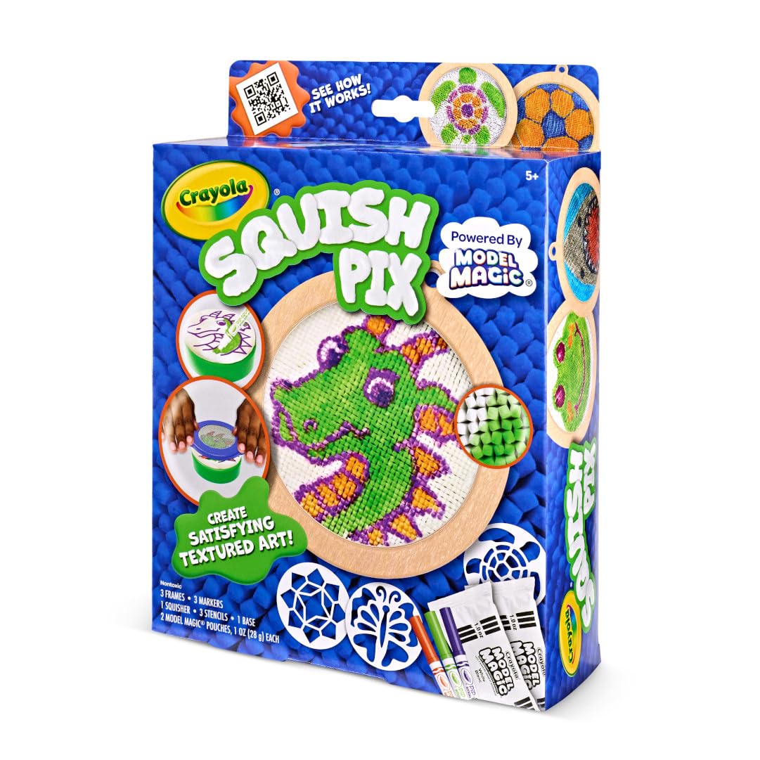 Crayola Squish Pix, magiczny zestaw artystyczny dla dzieci, teksturowana sztuka i rękodzieło, aktywność kolorowania, prezent dla dzieci, od 5 lat