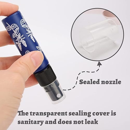 Miniatura 5 de 14 botellas de vidrio vacías de 0.3 fl oz0.33 onzas, botellas rociadoras de niebla fina, contenedor de perfume portátil recargable para aceites