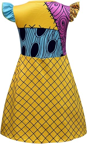 Miniatura 2 de Szytypyl Disfraz de Sally para niñas disfraces de Halloween y Navidad con peluca y medias