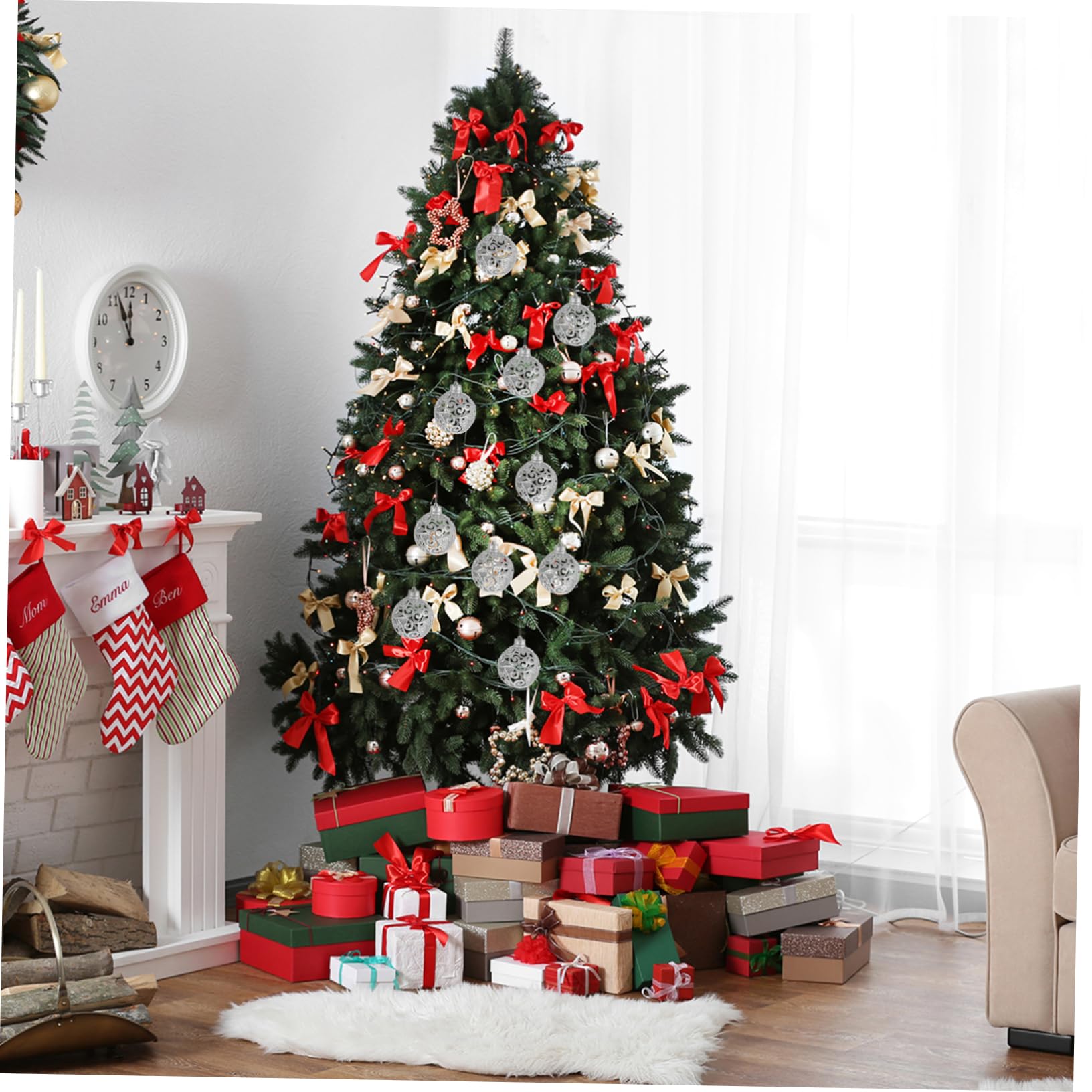 IMIKEYA 20 STK Hohle Kugel Weihnachtskugeln Halloween-Dekorationen im Freien Christbaumschmuck Christbaum anhänger Weihnachtsdekorationen Urlaubsdekoration Weihnachtsschmuck PVC