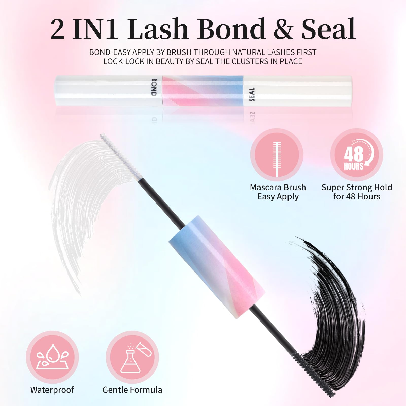 Fenshine Cluster Lashes Individual Lashes Wide Stem C/D Curl 10-16mm Length DIY Eyelash Extension Individual Soft False for Personal Use at Home (KT02 - Image 3