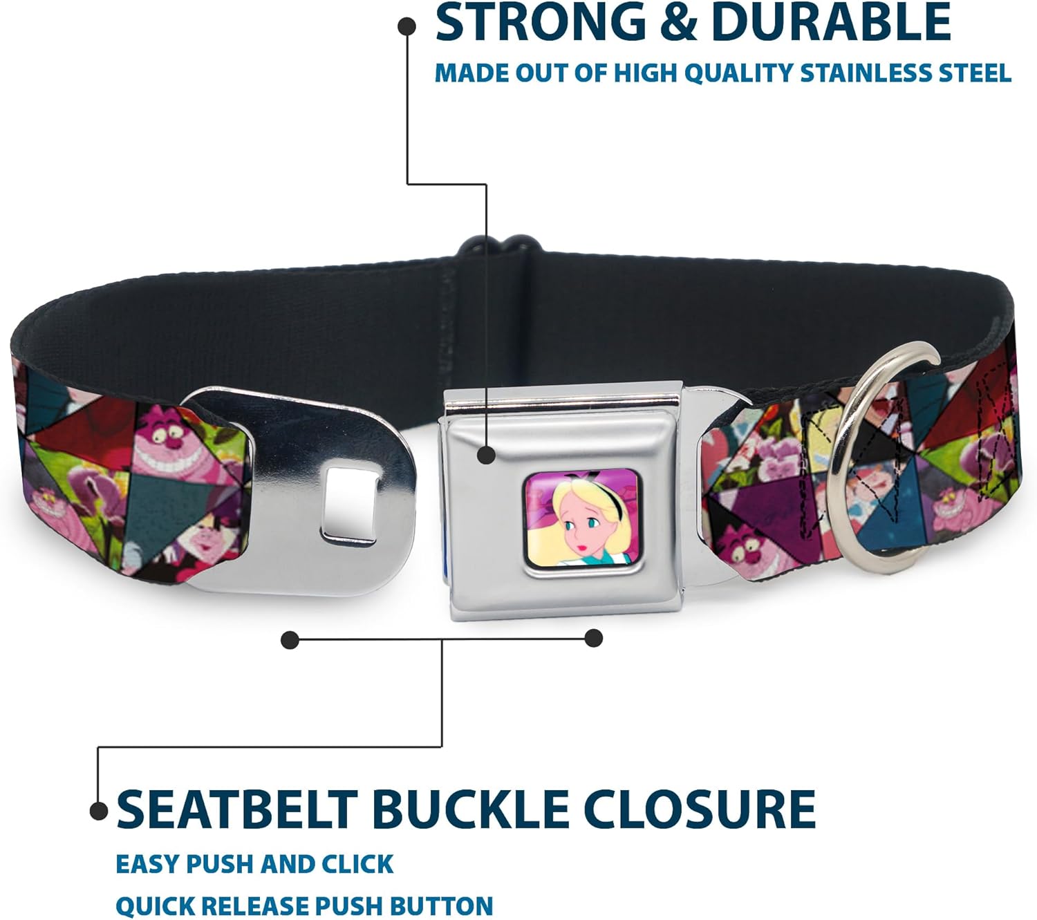 Dog Collar Seatbelt Buckle Olaf Summertime Beach Scenes 11 to 17 Inches 1.0 Inch Wide
