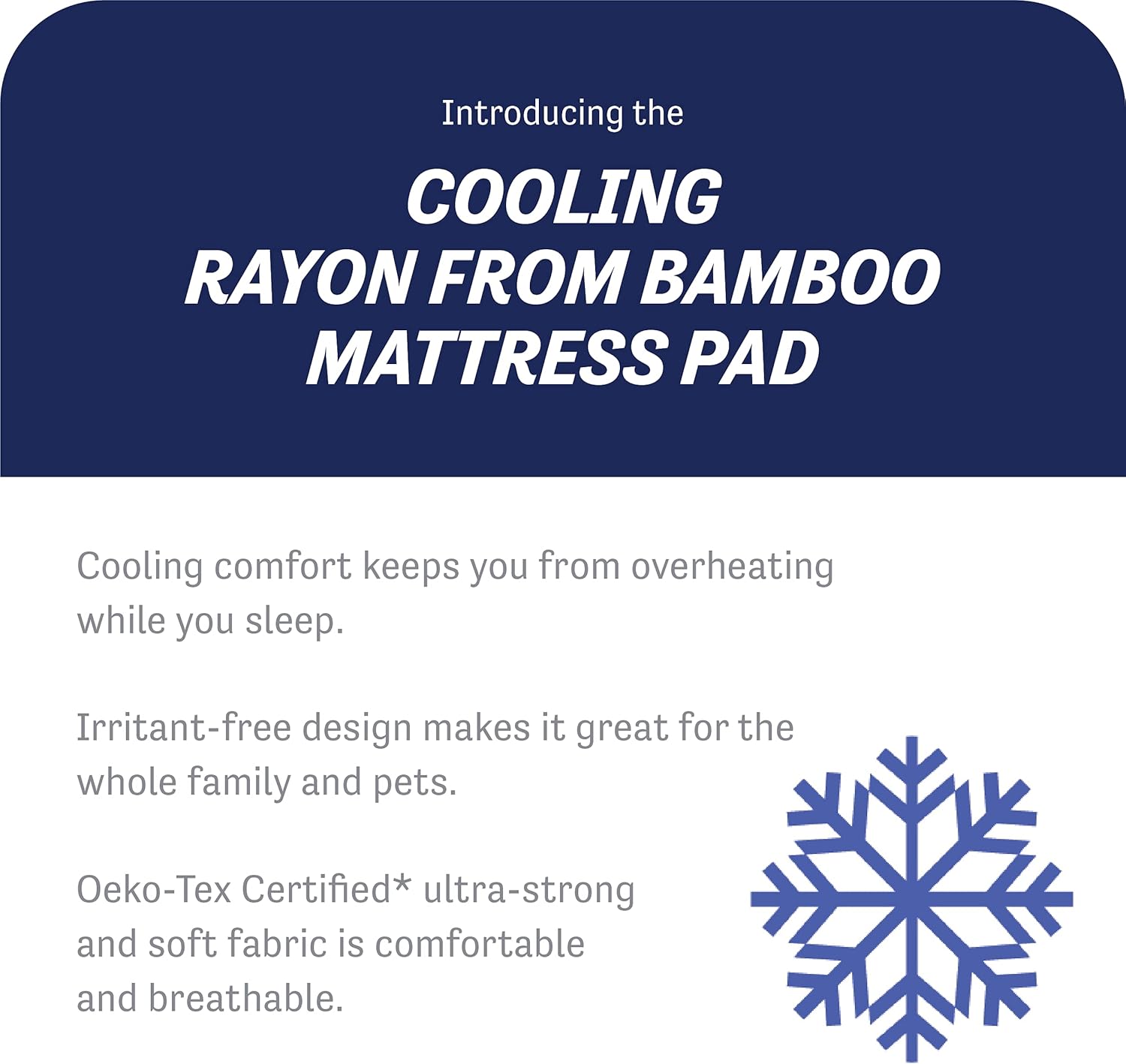 All-in-One Water-Resistant Ultra-Soft Cooling Rayon from Bamboo Fitted Mattress Pad, Full