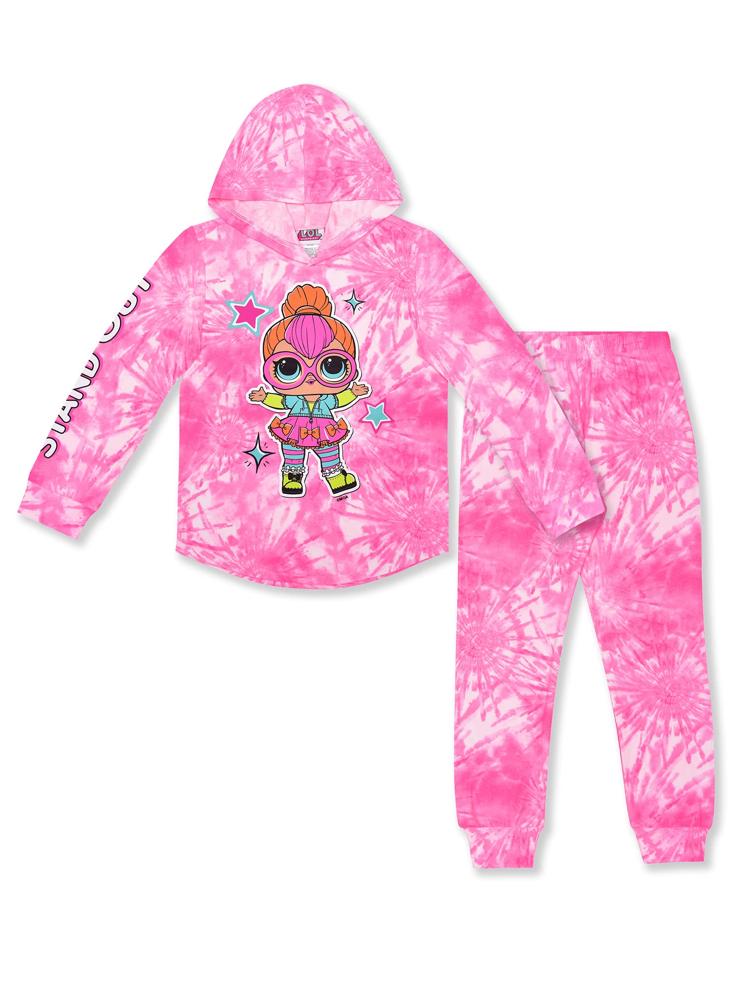 L.O.L. Surprise!Neon Q.T. Girls 2 Piece Pullover Hoodie and Pant Set for Big Kids
