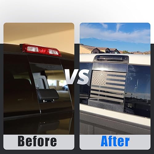 Miniatura 2 de Pincuttee Adhesivo para ventana central trasera trasera, calcomanía de automóvil, calcomanía de bandera de Estados Unidos para Dodge Ram 2009-2022,