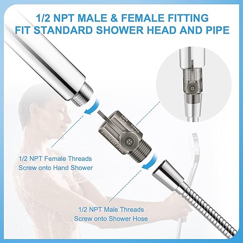 Miniatura 4 de Cabezal de ducha con palanca de mango, acero inoxidable 304, valor de control de flujo de agua de 12 pulgada, rosca NPT, valor de cabezal de ducha,