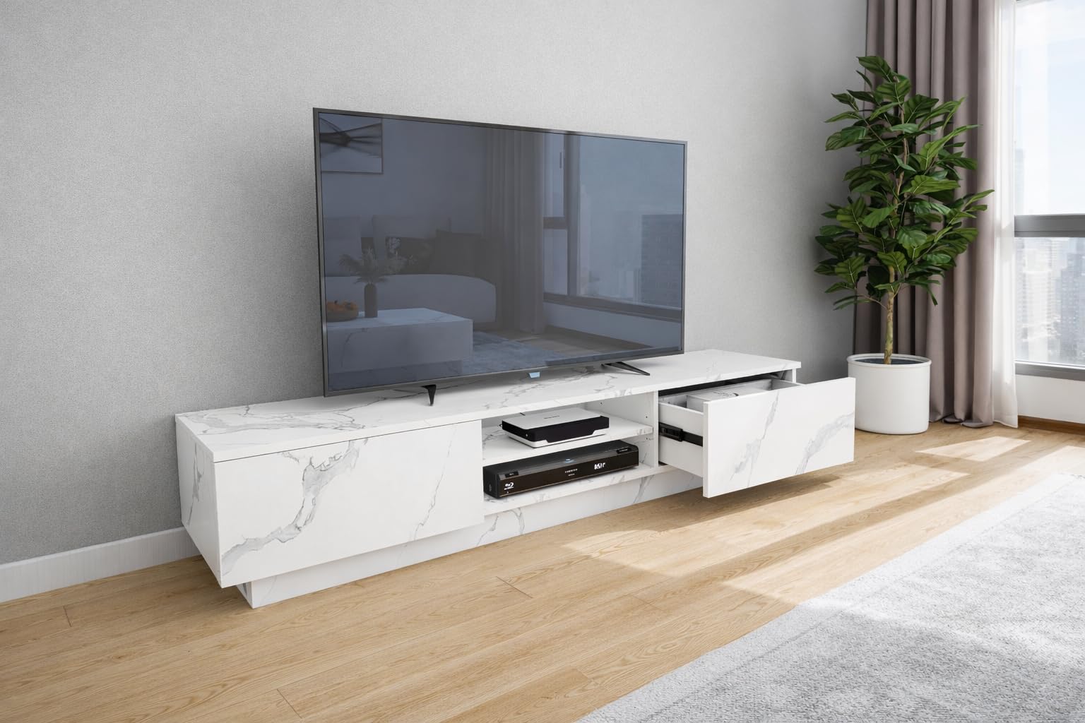 Amazon｜Batone テレビ台 145cm幅テレビ台 60型対 応壁置き正規品
