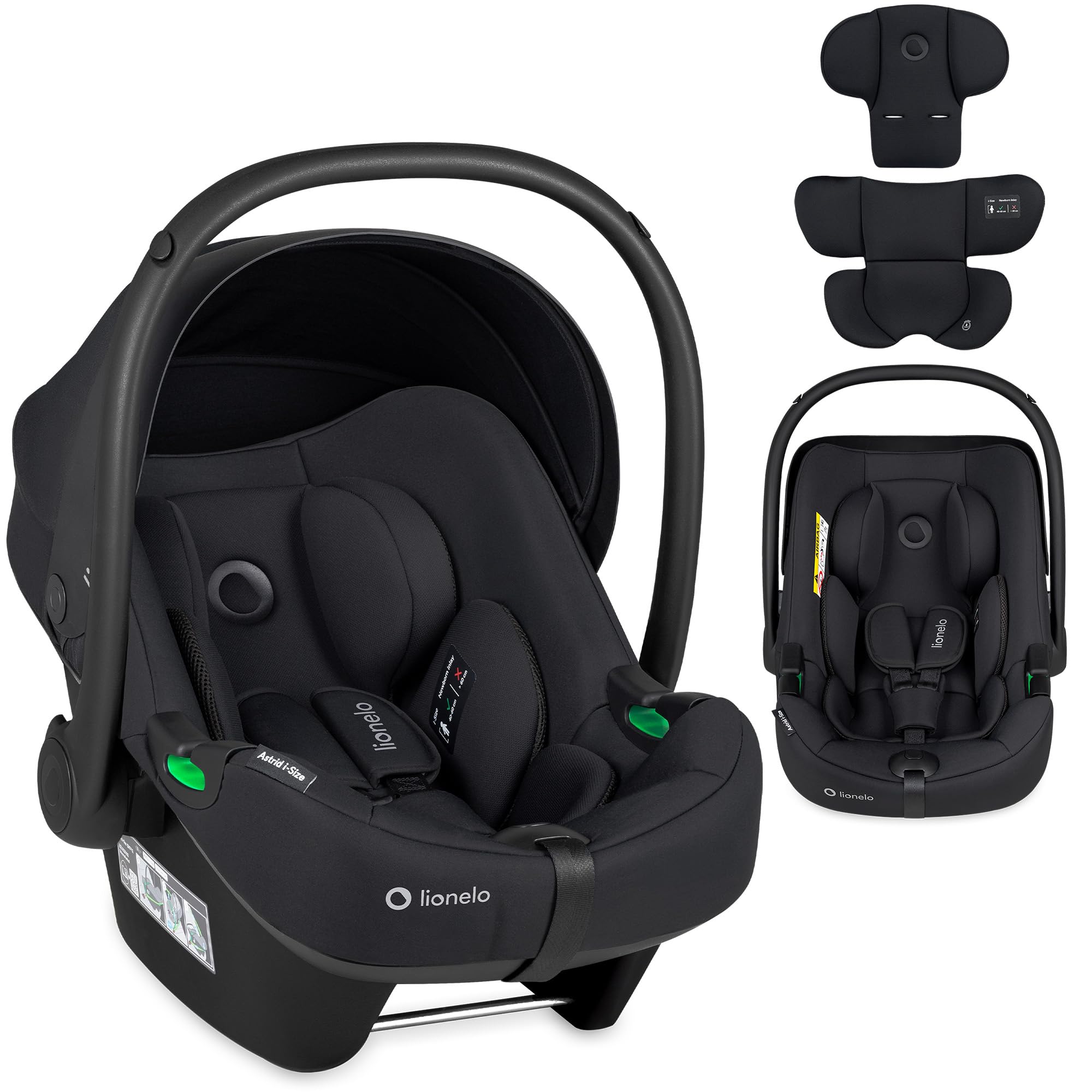Lionelo ASTRID silla de coche para bebés 40-87 cm (Grupo 0+) i-Size puntos protección lateral Portabebés, Orientación trasera cinturón de seguridad de 3