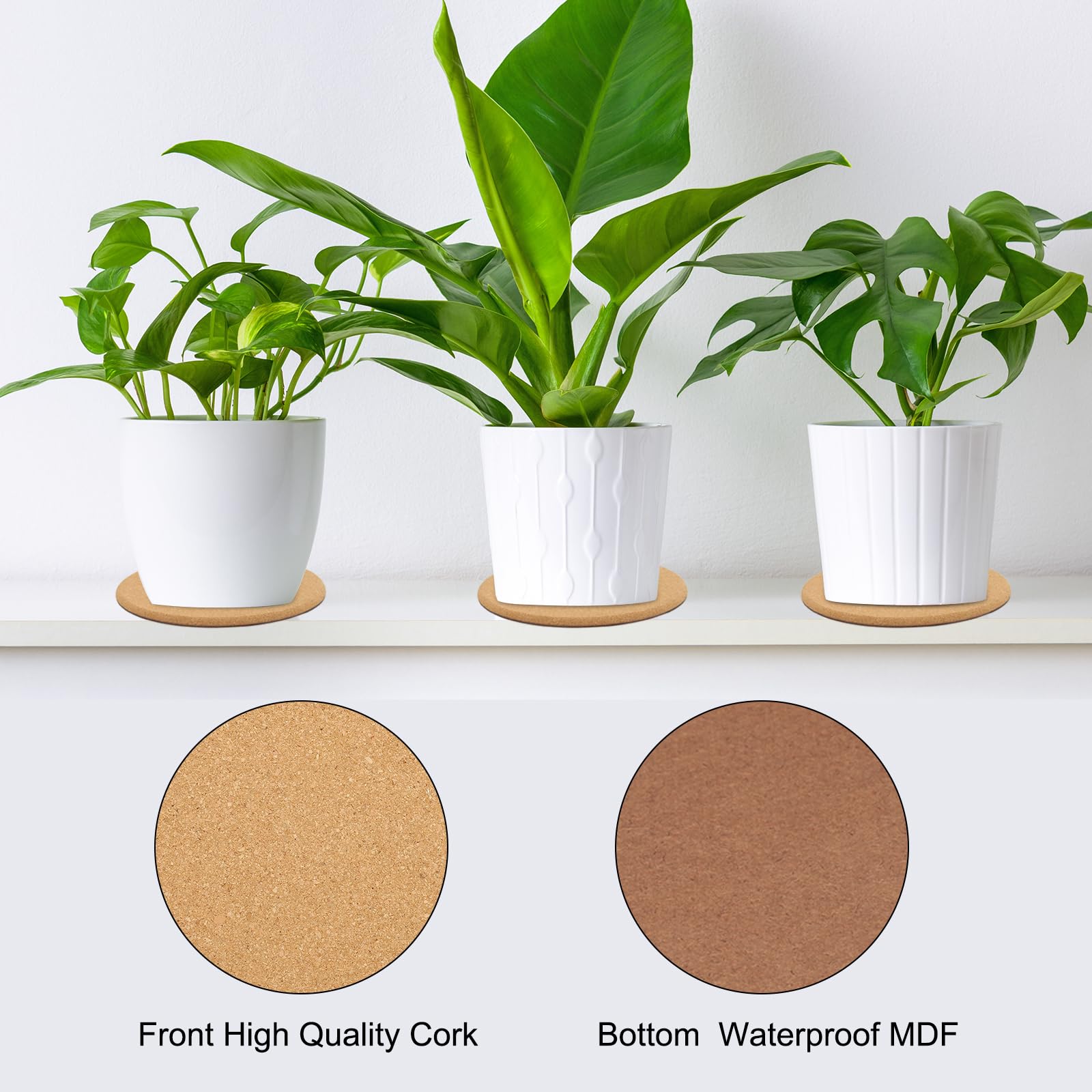 PATIKIL Cork Plant Coasters 4 Inch - Image 3