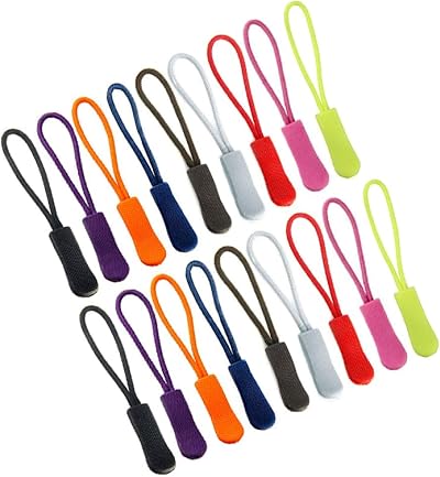 CKANDAY 90 Pcs Colorful Zipper Extension Pulls, 9 Colors, Durable Nylon Cord Zip Replacement Tag Fixer Slider with Non-slip Gripper for Bags,Backpacks,Jackets,Luggage,Purses,Handbags,Clothes,Pencil Pouch &Tents