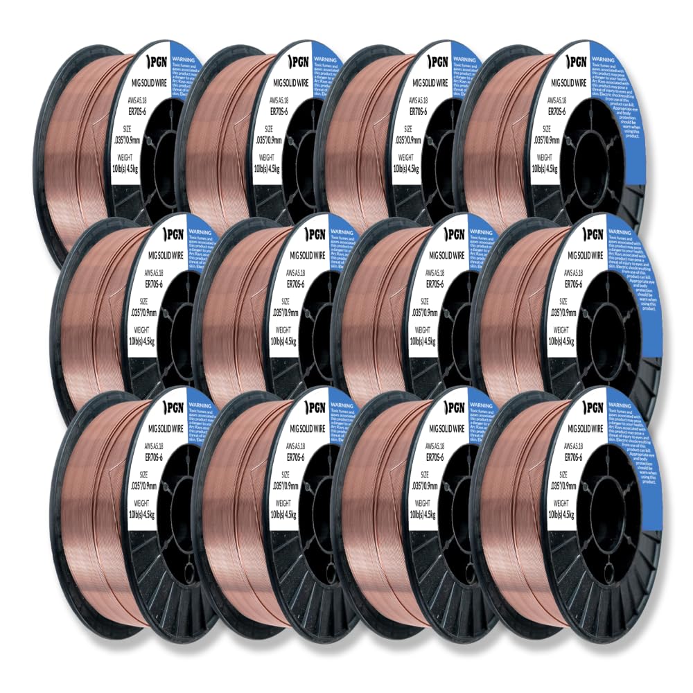 PGN ER70S-6 Mild Steel .035" (12 Pack) Solid MIG Welding Wire 10 lb