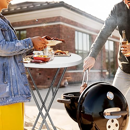 Miniatura 2 de Mesa de altura de barra para exteriores de 32 pulgadas, mesa de altura de barra de plástico para interiores y exteriores, para patio, patio,