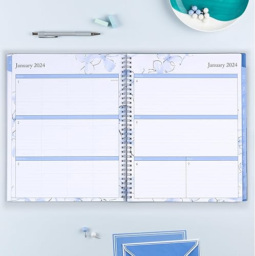 Miniatura 4 de Blue Sky Agenda semanal y mensual 2024, enero a diciembre, 8.5 x 11 pulgadas, cubierta esmerilada, encuadernada con alambre, Lindley (100654-24)