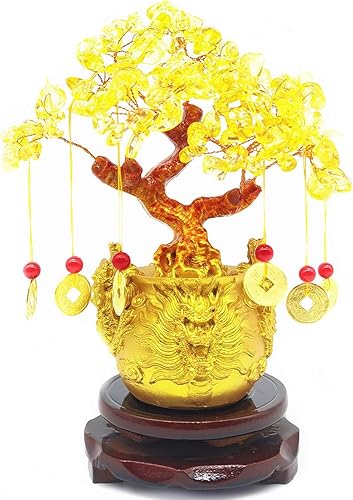 Miniatura 9 de Feng Shui - Árbol de dinero de cristal de cuarzo citrino para la suerte y la riqueza (Yuan Bao)
