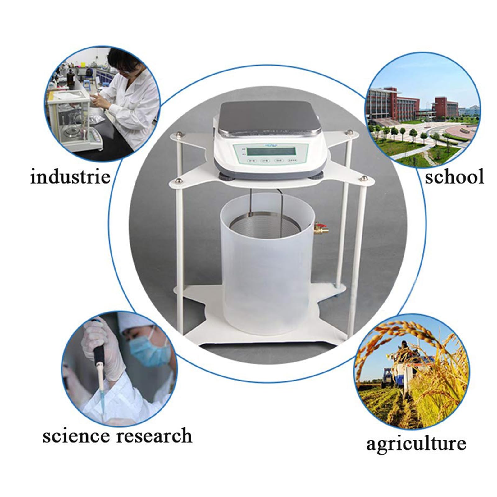 Balanza Hidrostática Electrónica De Laboratorio, Balanza Digital Estática De Agua De 5 Kg/0,1 G, con Pantalla LCD, Recargable, para Probar La Densidad De Sólidos