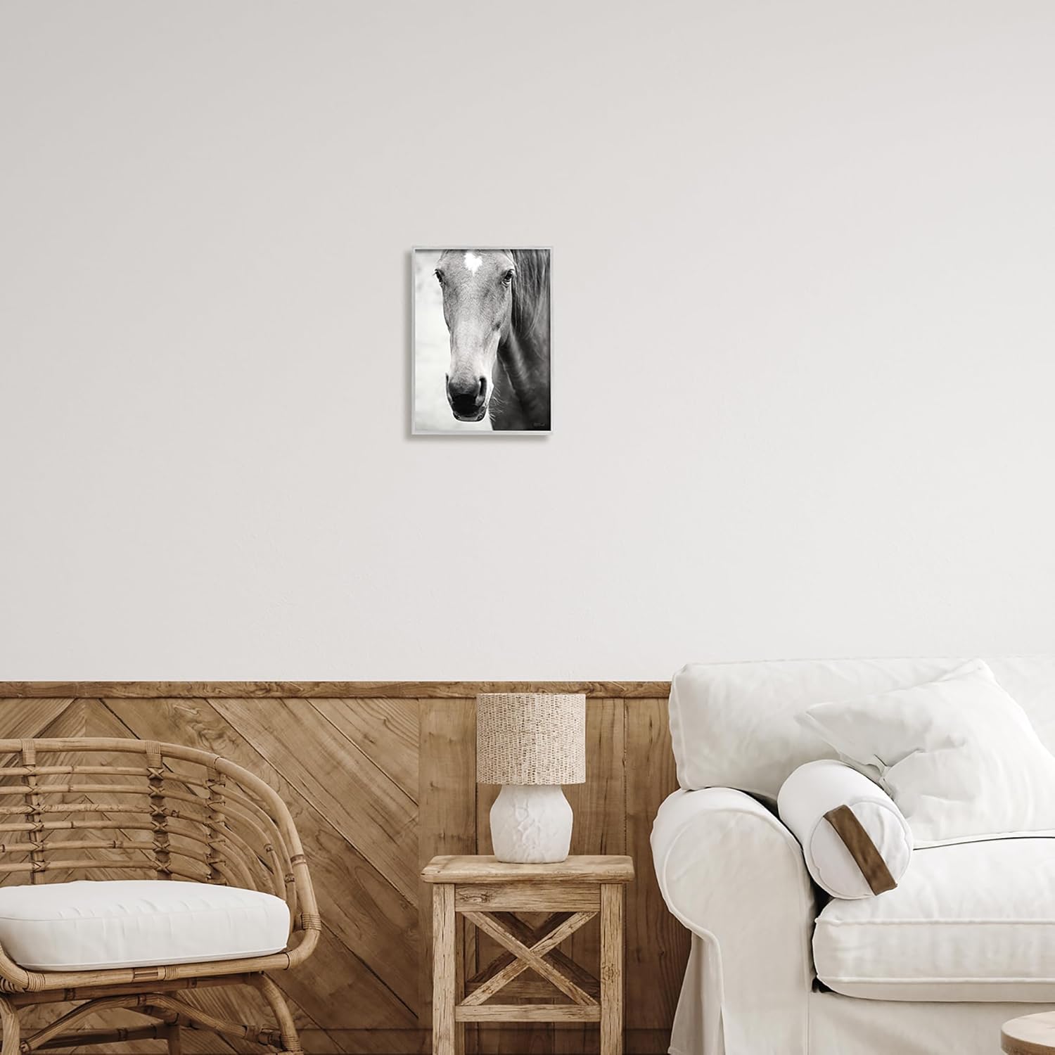 Stupell Industries Moke Lake Horse Photography Gray Framed Giclee Art Design by Laura Marshall