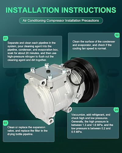 Miniatura 1640 de SCITOO CO 10739C - Compresor de CA compatible con Honda Element 2.4L 2003 2004 2005 2006 2007 2008 2009 2010 2011