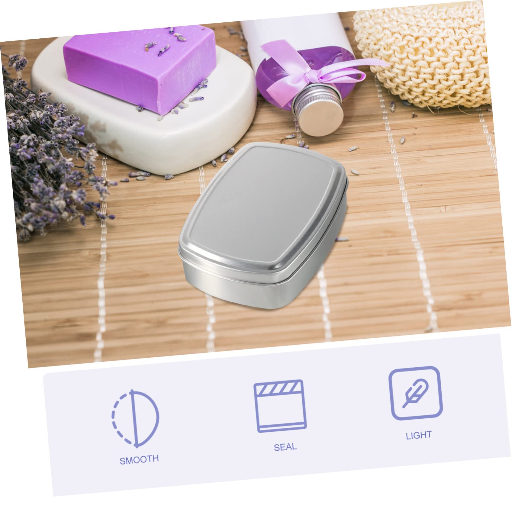 MAGICLULU Pz Scatola di alluminio per sapone fatto a mano contenitori per cosmetici contenitori cosmetici coperchio a vite piccolo barattolo con coperchio lattine quadrate casi di