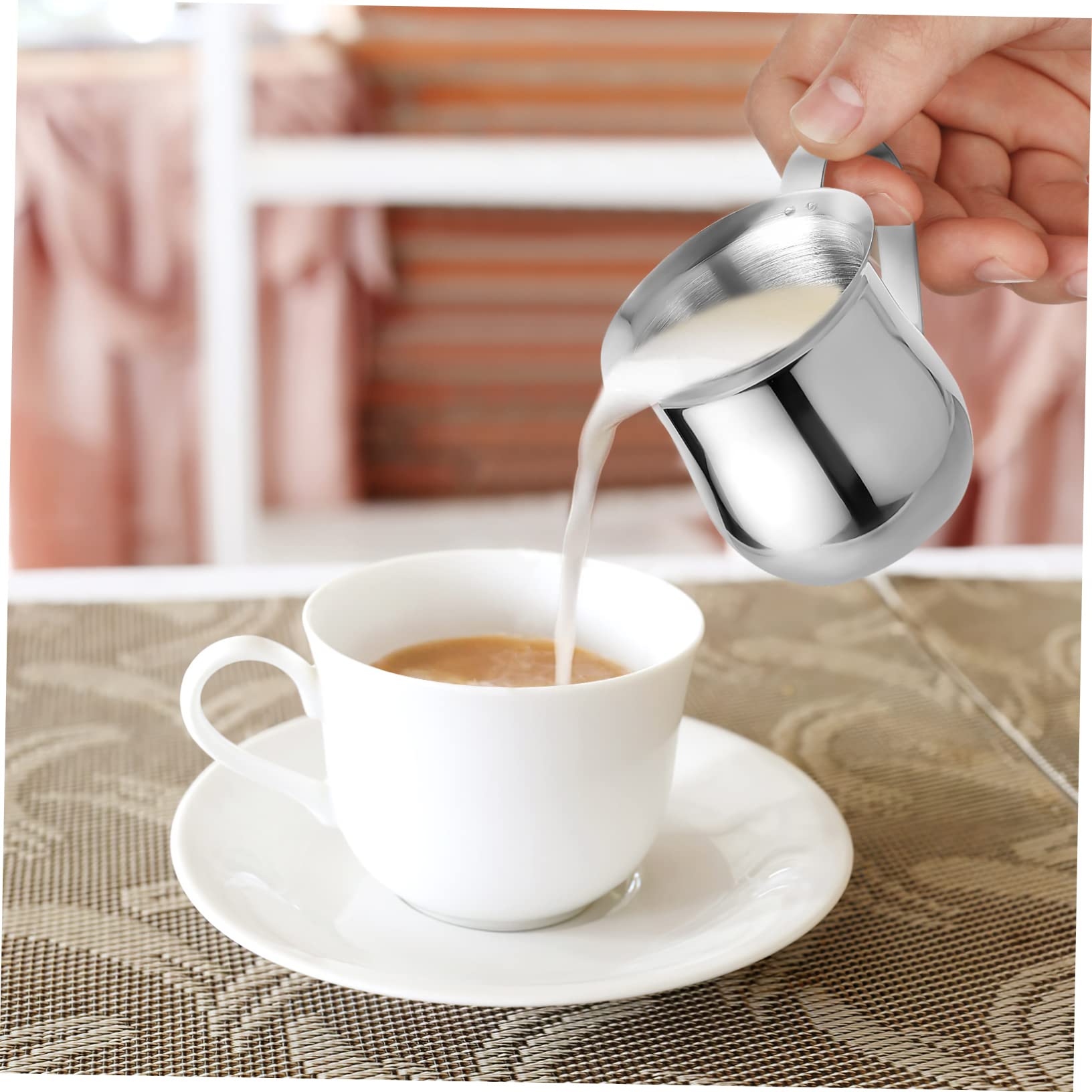DOITOOL 9 Piezas Jarra de Leche Inoxidable Taza Espumadora para Café Espresso con Diseño de Precisa y Mango Ergonómico