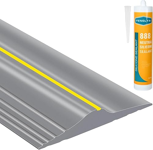 Vista 24 de ToLanbbt Tira de umbral de puerta de garaje universal de goma de 3.7 m con adhesivo/sellador negro de 300 ml, tira de sellado resistente a