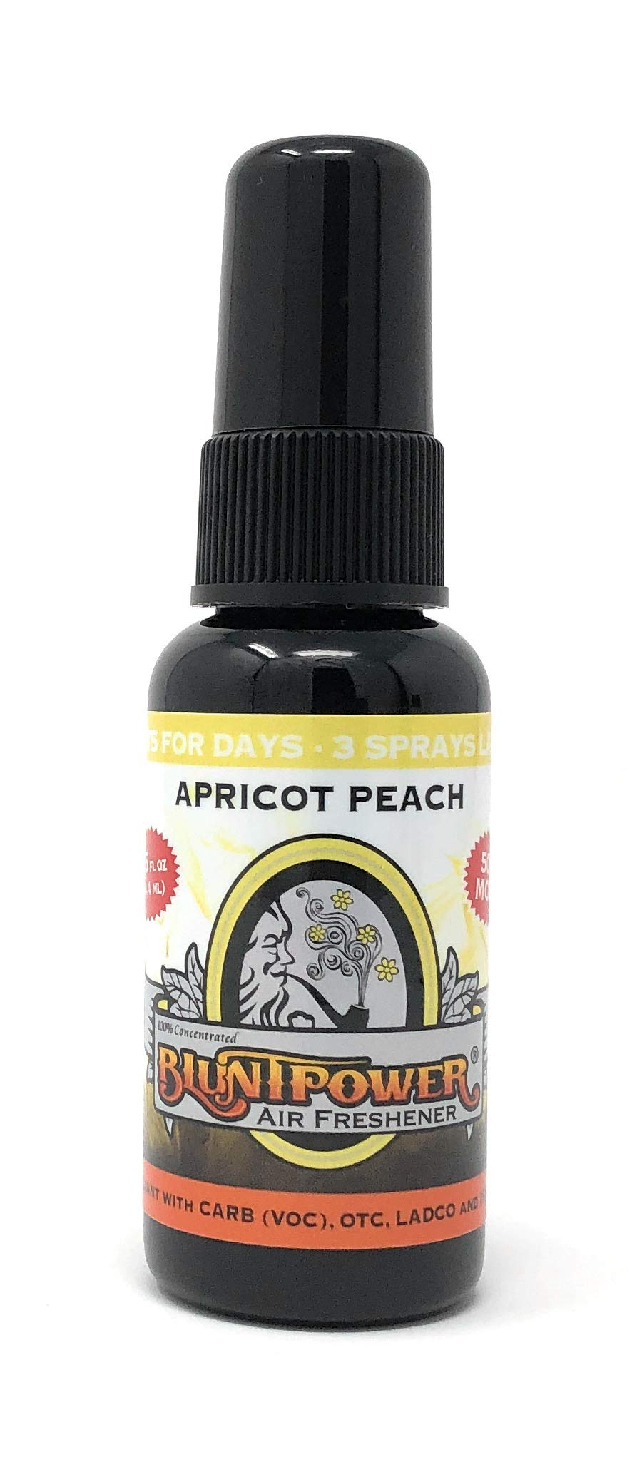 BluntPower (Apricot Peach, 1 Pack) Concentrated Odor Eliminator & Diffuser Oil - Room Deodorizer, Odor Eliminator, Air Freshener - Premium Oil Based