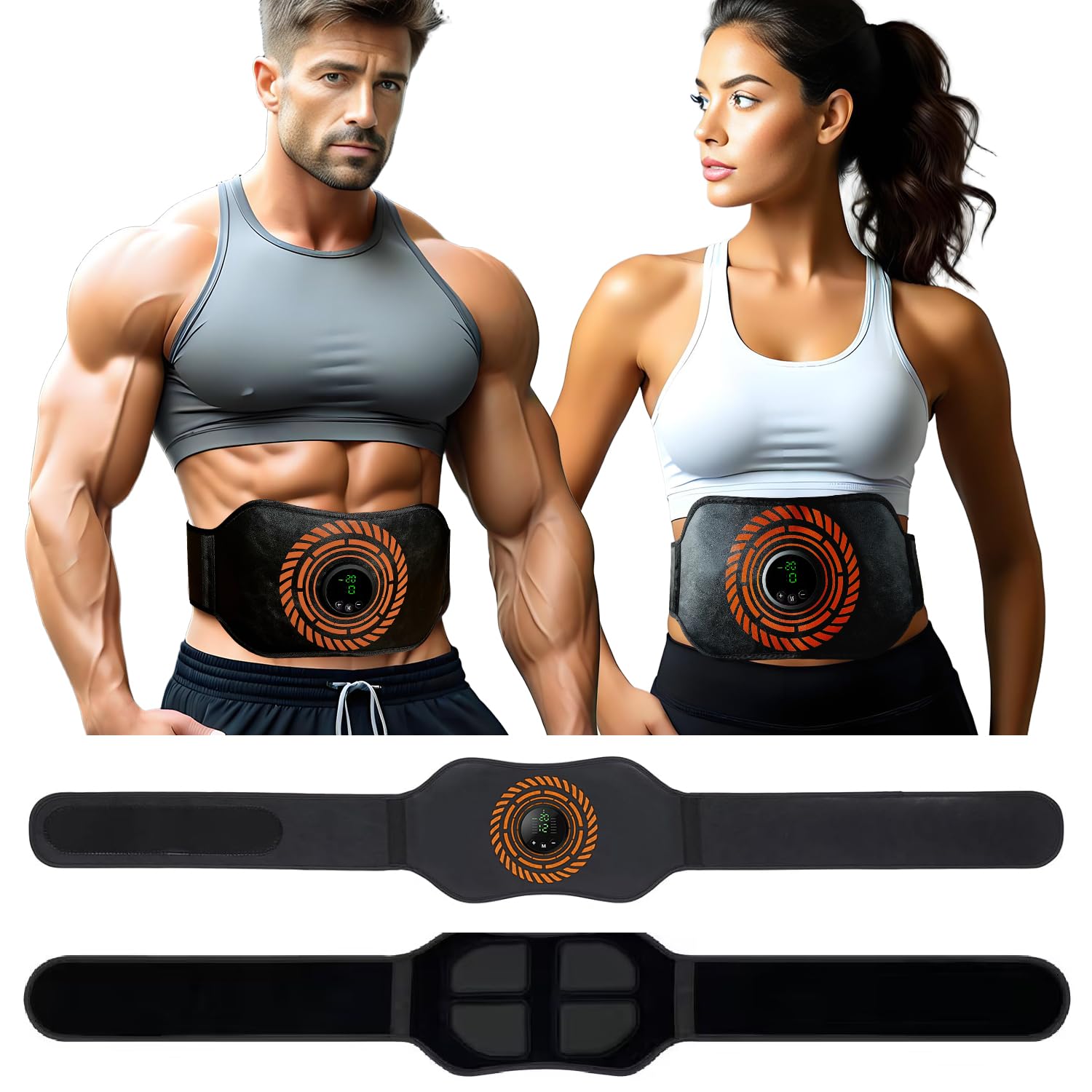 EMS Trainingsgerät, Bauchtrainer Elektrisch,EMS Bauchmuskeltrainer Bauchmuskeltrainer mit EMS Technologie,12 Modi & 20 Intensitäten,Zero Hard Homeful Übung