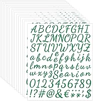 Vista 13 de ELANE 1296 piezas de 16 hojas de calcomanías de letras y números, calcomanías de letras impermeables para buzón, letras y números para fuera