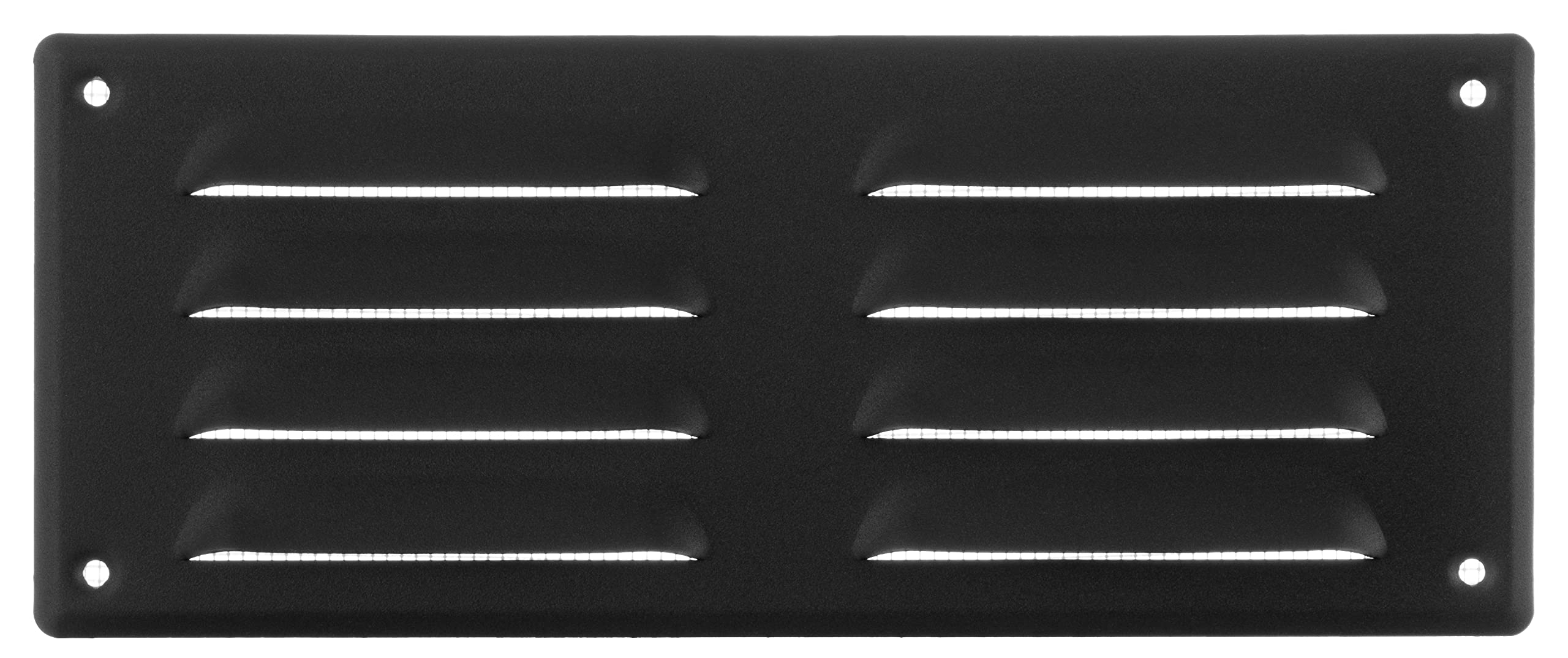 Lirast Anthracite 260X105mm Vent Cover - 10X4 Inch Wall Vent Cover With Insect Mesh - Ceiling Soffit Vents - External Vent Cover - Metal Ventilation Grilles - Air Vent Covers For Walls