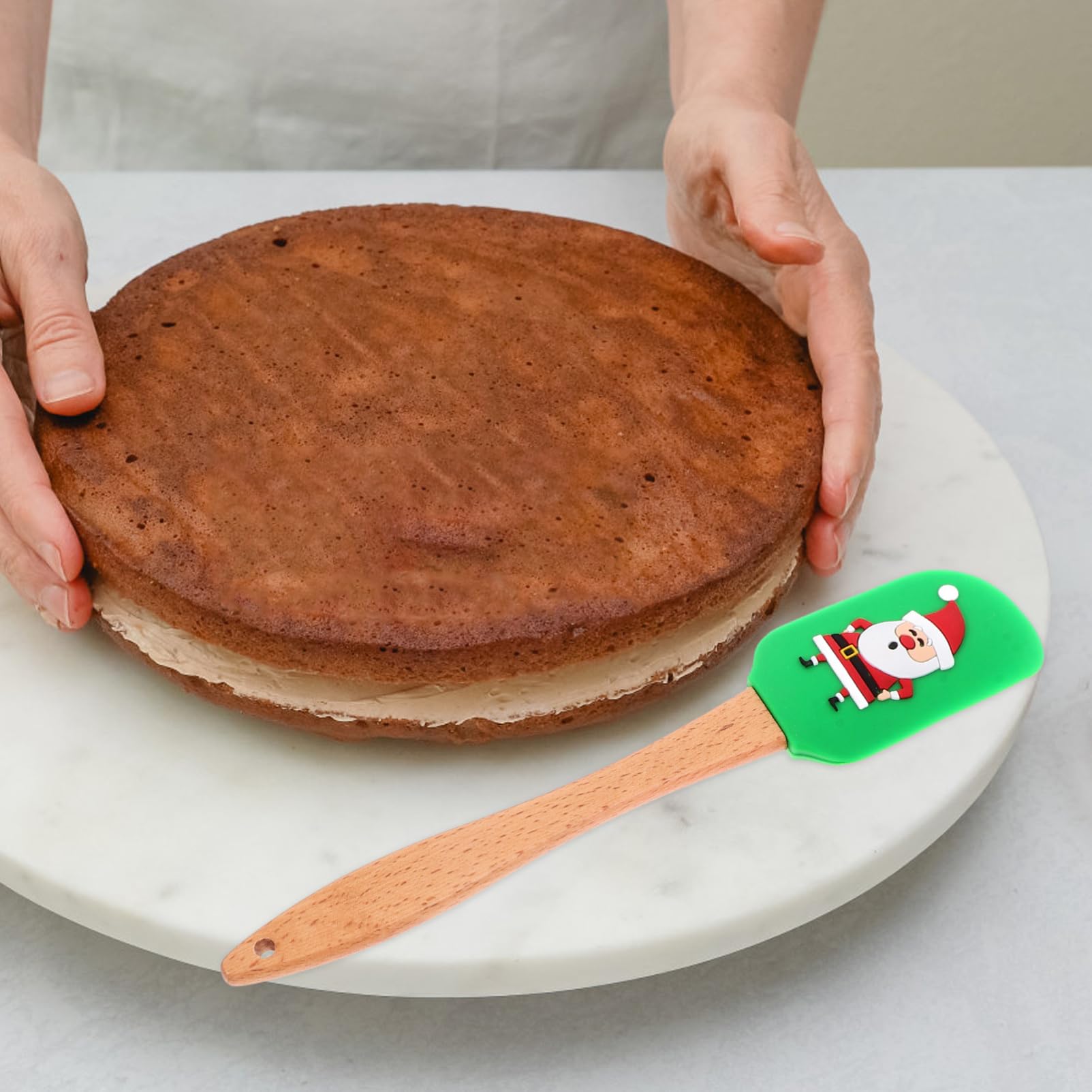 HANABASS 4pièces Grattoir Patisserie Silicone Spatule à Beurre et Raclette à Crème Ustensiles pour Gâteaux Couleur Aléatoire Style Aléatoire