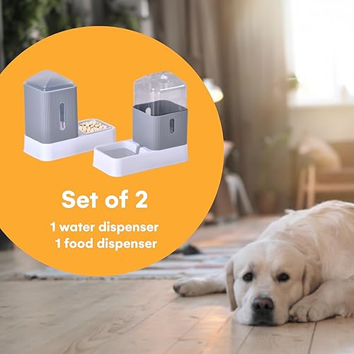 Miniatura 6 de Noa Store Dispensadores automáticos de agua y alimentos para mascotas, cuencos de alimentación fáciles de limpiar para perros y gatos, estación de
