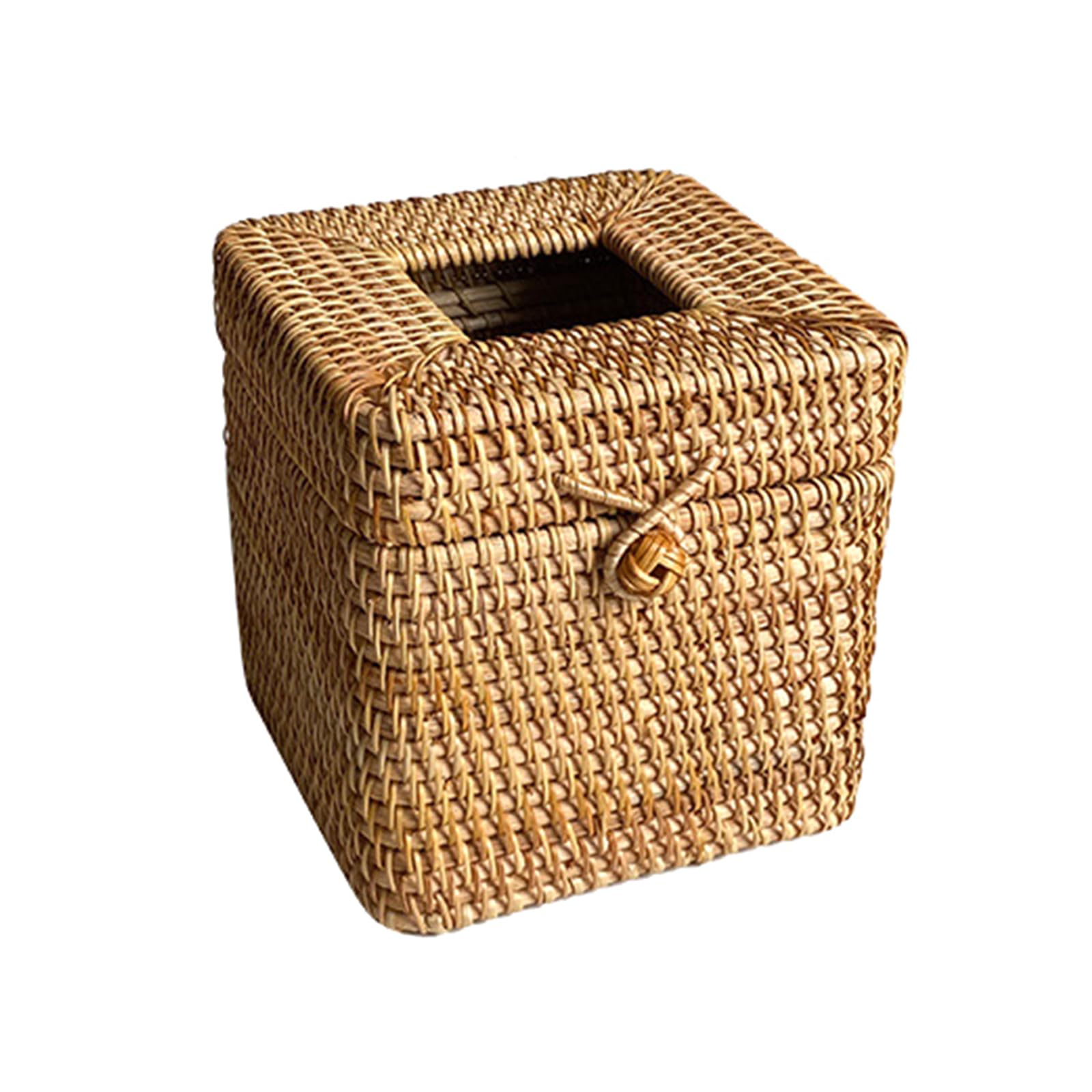 Kalttoy Rustics Handwoven Cubes Tissue Holder with Storage Compartment Portable Accessory for Home Bathroom Decoration Tissue Holder